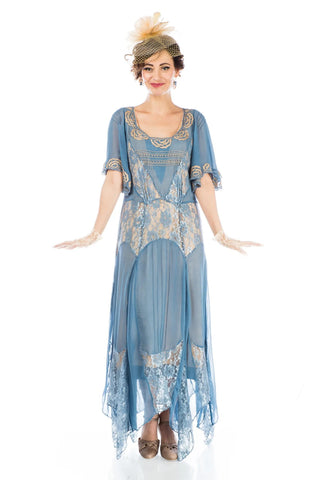 IRENE ART NOUVEAU STYLE DRESS IN BLUE BY NATAYA