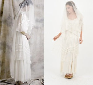 Vivacious Victorian white wedding dress