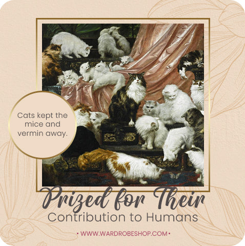 Painting of cats and their contribution to humans