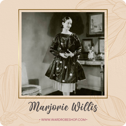 Marjorie Willis wearing a beautiful dress