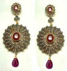 Victorian Antique Cut/Rose Cut Diamond Earrings