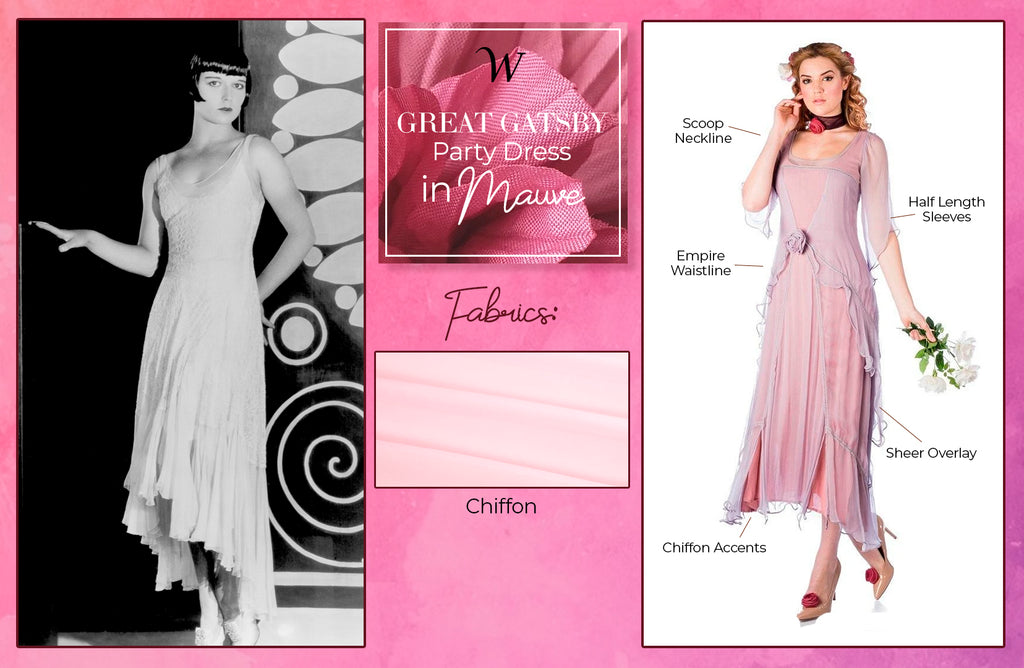 Great Gatsby Party Dress in Mauve