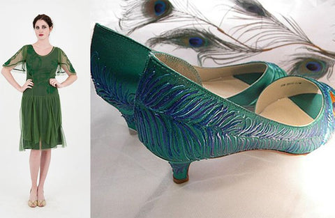 Marcela shoes in emerald green