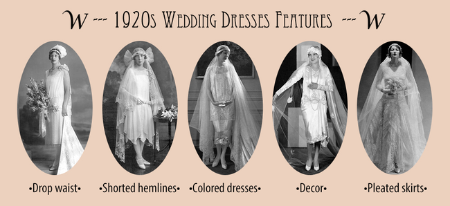 1920s wedding dresses features