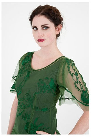 vintage-mod green dress