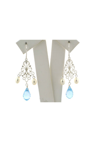 Teal drop earrings