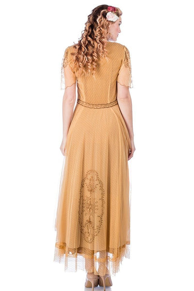 Alice Vintage Style Dress in Gold by Nataya