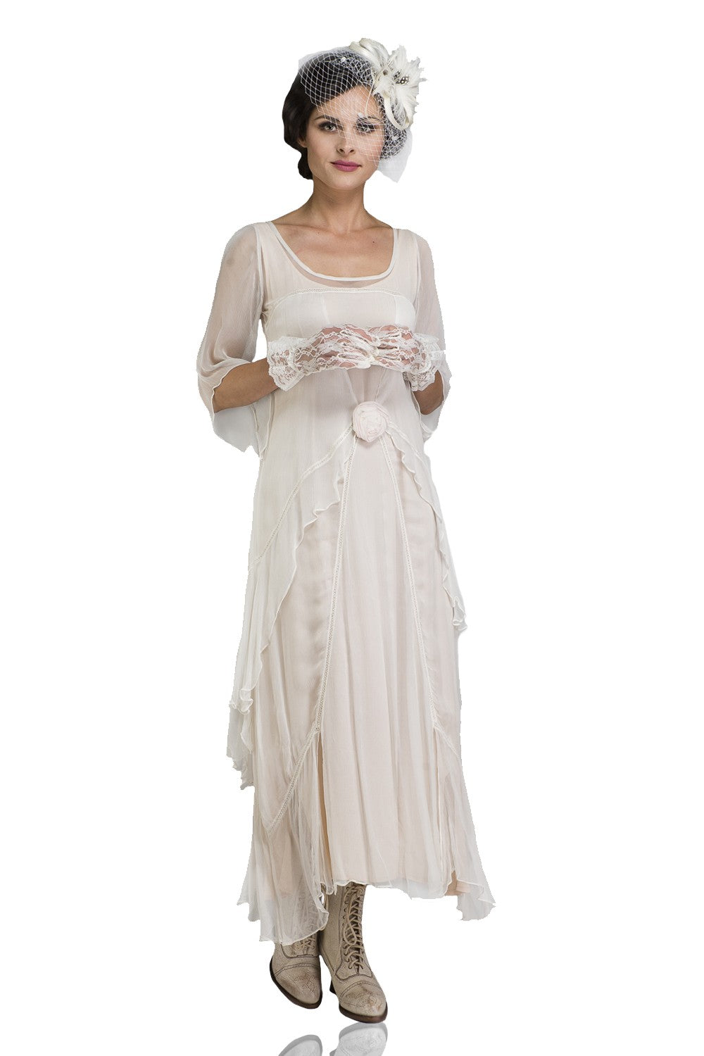 Buy Boardwalk Empire Inspired Dresses Great Gatsby Party Dress in Ivory by Nataya $249.00 AT vintagedancer.com