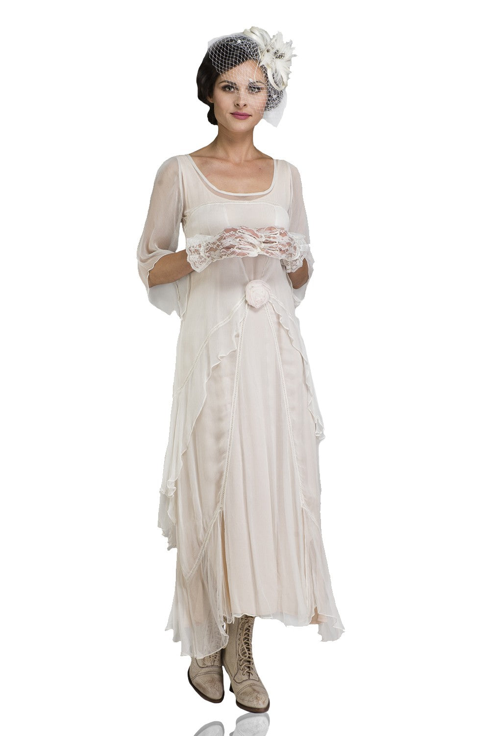 Vintage Style Wedding Dresses, Vintage Inspired Wedding Gowns Great Gatsby Party Dress in Ivory by Nataya $249.00 AT vintagedancer.com