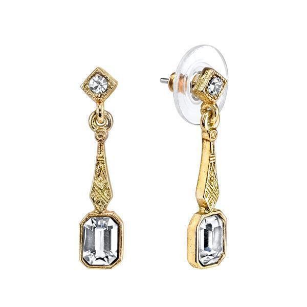 Downton Abbey Gold-Dipped and Crystal Drop Earrings