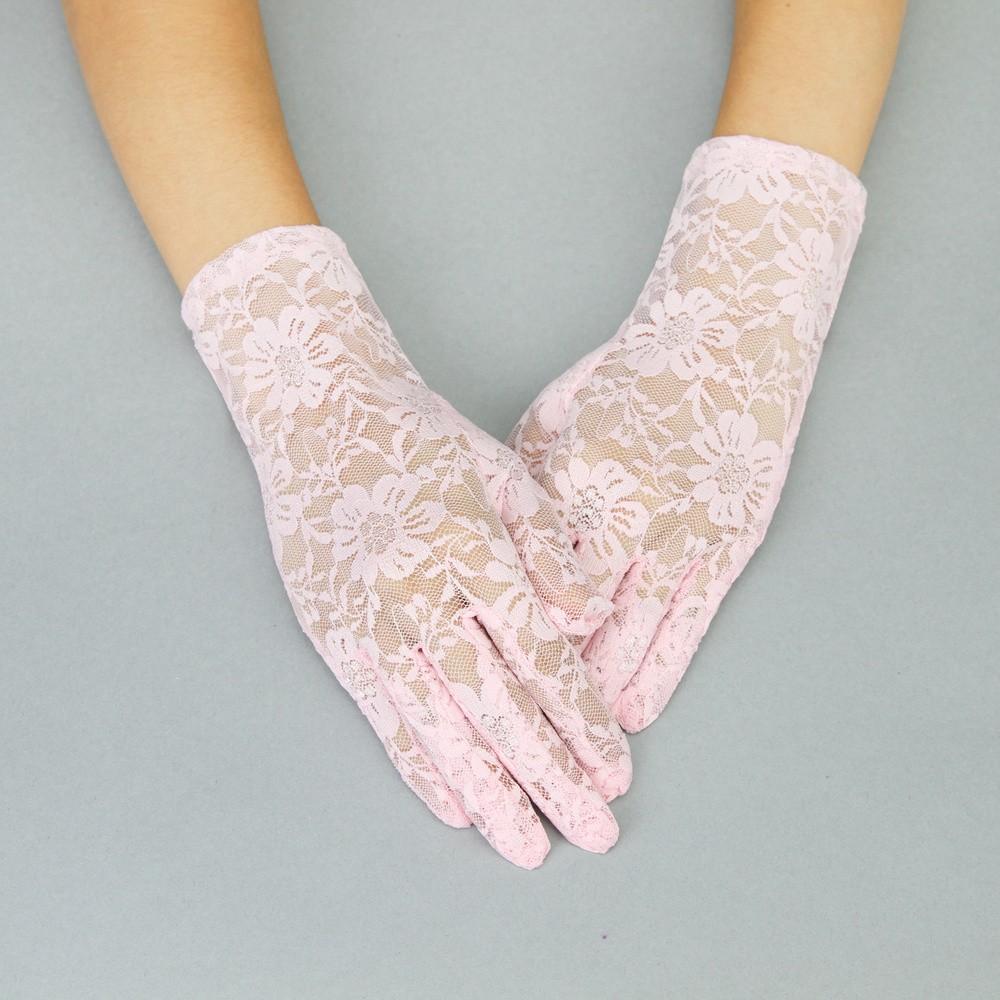 1950s Accessories | 50s Scarves, Belts, Parasols, Umbrellas Graceful in Lace Lady Mary Gloves in Pink $24.00 AT vintagedancer.com