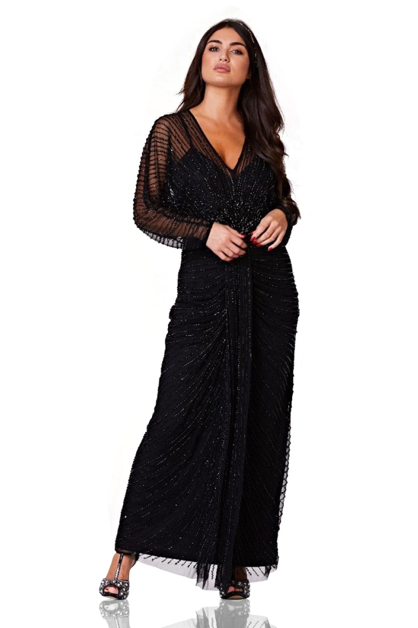 Inez 1920s Inspired Gown in Black