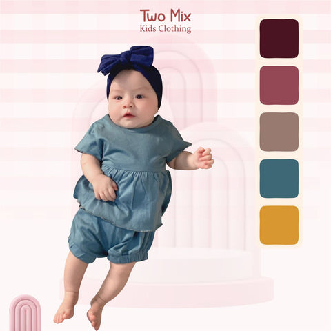 Two Mix - Setelan Anak Perempuan Bahan Kaos Katun Combed Usia 1-3 Tahun 4267
