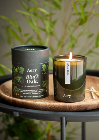 AERY LIVING Botanical Green 200g Soy Candle - Black Oak