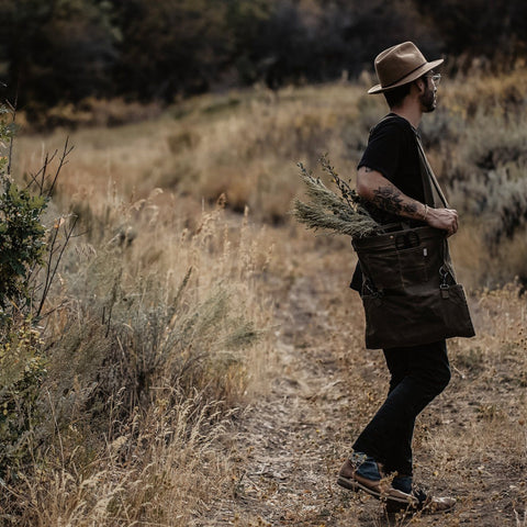 BAREBONES Harvesting & Gathering Bag Waxed Canvas - Dark Khaki