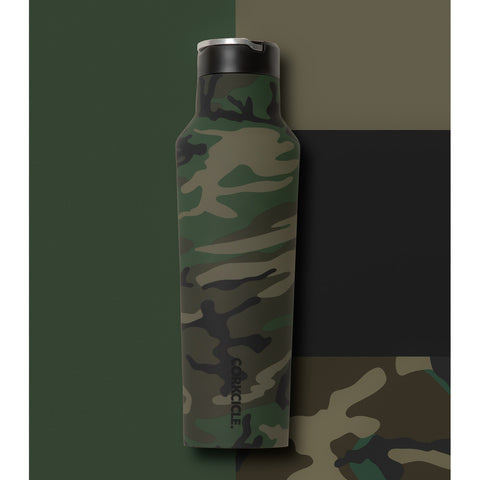 Woodland Camo Sports Canteen 600ml Insulated Stainless Steel Bottle Corkcicle