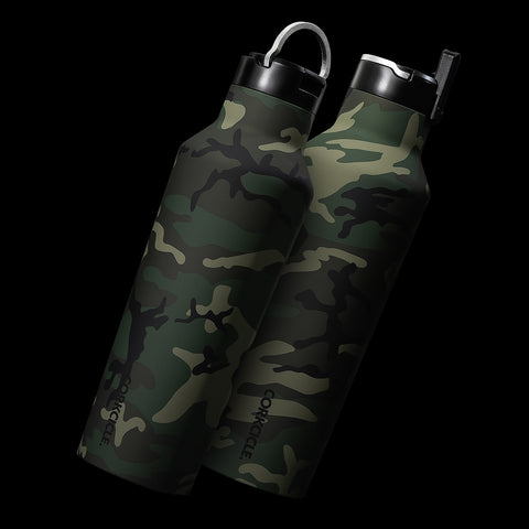 Woodland Camo Sports Canteen 600ml Insulated Stainless Steel Bottle Corkcicle