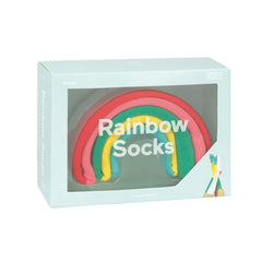 Novelty socks packaged to look like rainbow!