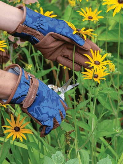 BURGON & BALL Love the Glove Gardening Gloves - Oak Leaf Navy S/M - Pair