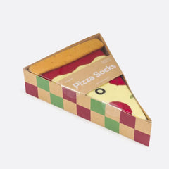 Novelty socks packaged to look like Pizza!