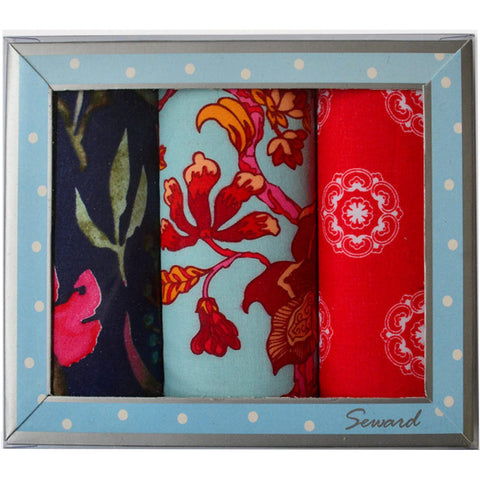 SEWARD Ladies Premier Handkerchiefs Set 3 - Ruby