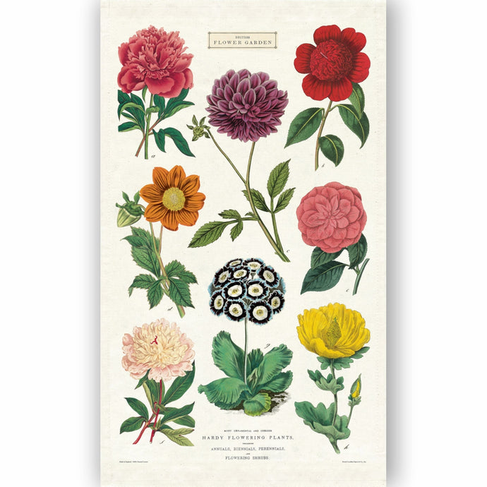 CAVALLINI & Co. 100% Natural Cotton Tea Towel - Botanical English Garden