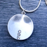 Brushed Metal Round Pendant Necklace
