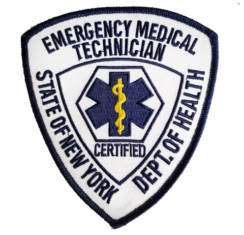 EMT Badge Patch, Gold, 2-1/2 x 3-1/2 - Emblem Enterprises