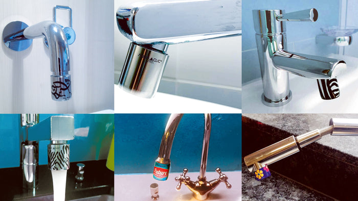 différents robinets avec adaptateurs spéciaux