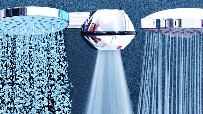 trois types de jets de douche différents