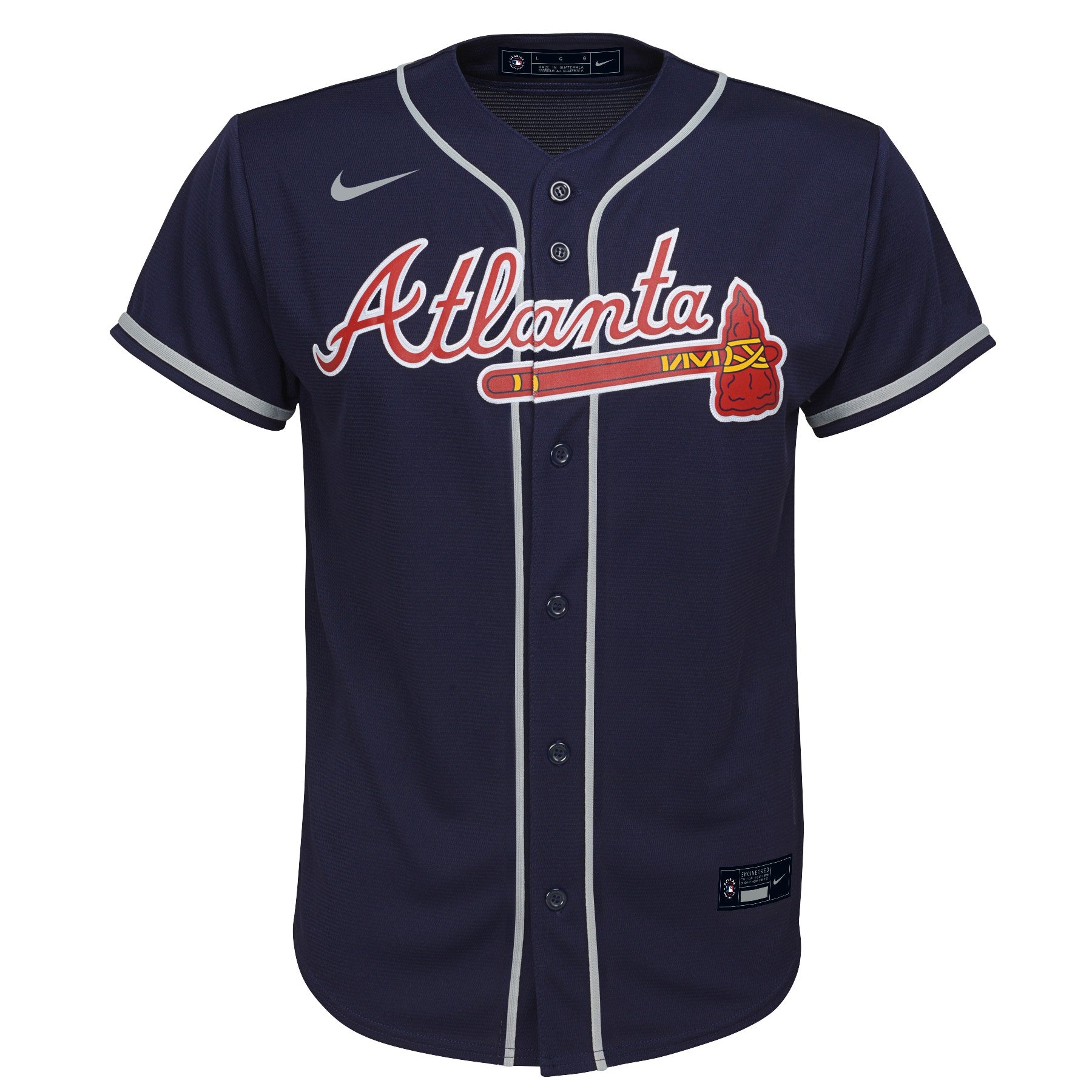 Men's Nike Atlanta Braves Alternate Replica Jersey (Navy) XXL