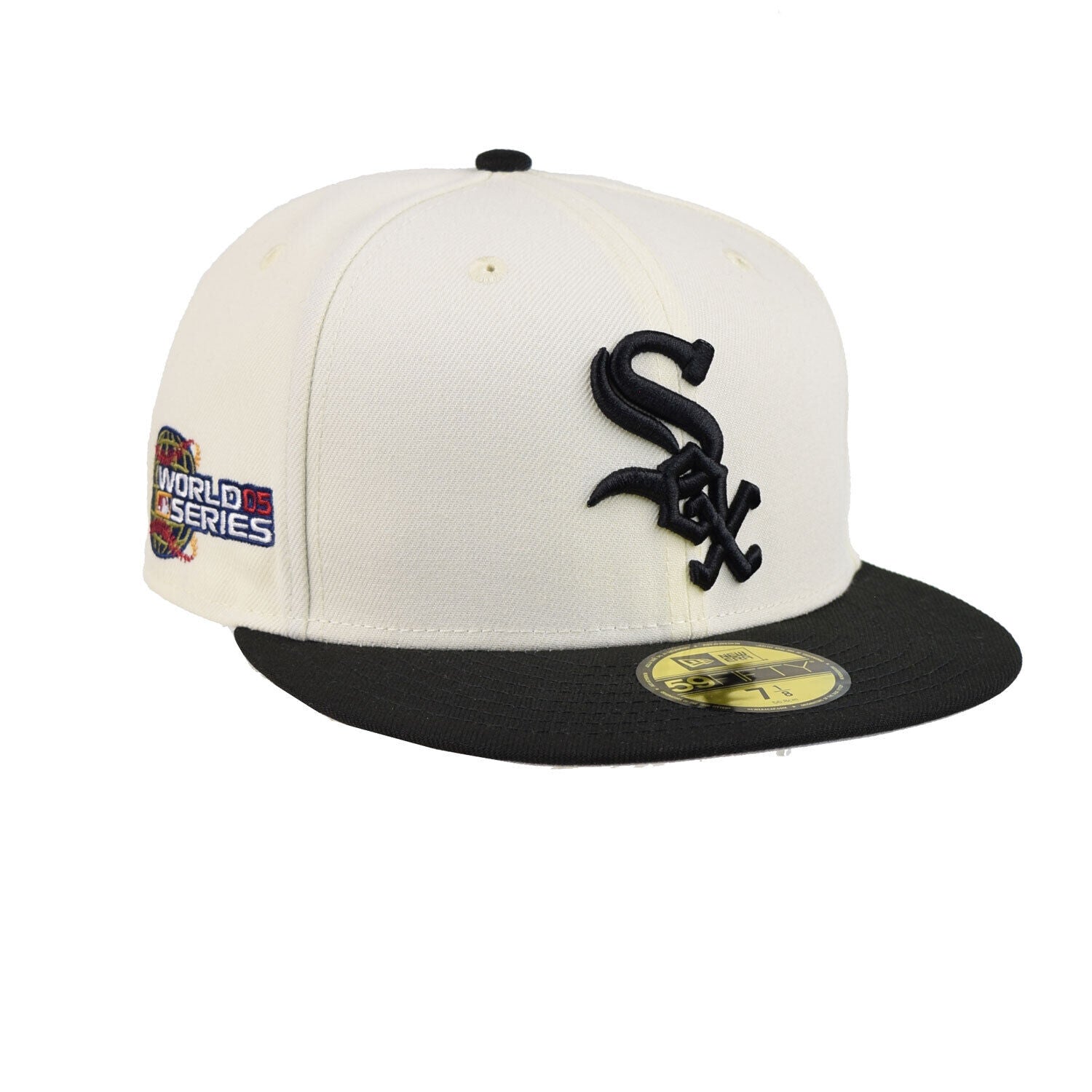 Chicago White Sox New Era Retro 2005 World Series 59FIFTY Fitted Hat - Cream/Black 7 5/8