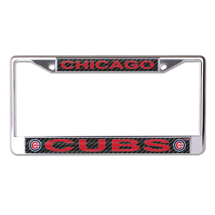 MLB Chicago Cubs Chrome Carbon Fiber License Plate Frame