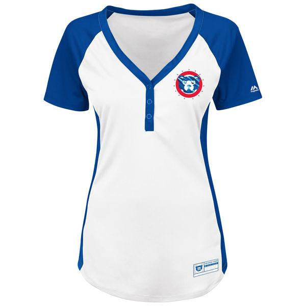 Women's Cincinnati Reds New Era White Henley T-Shirt