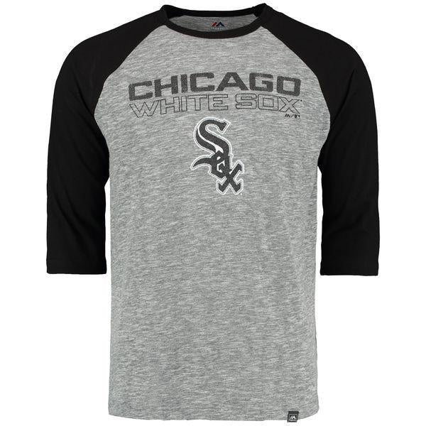 Chicago White Sox Shirt Raglan 3/4th Sleeve Mens Majestic Retro