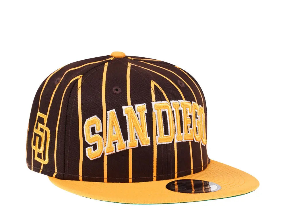 Men's San Diego Padres New Era Brown/Gold City Arch 9FIFTY Snapback Hat