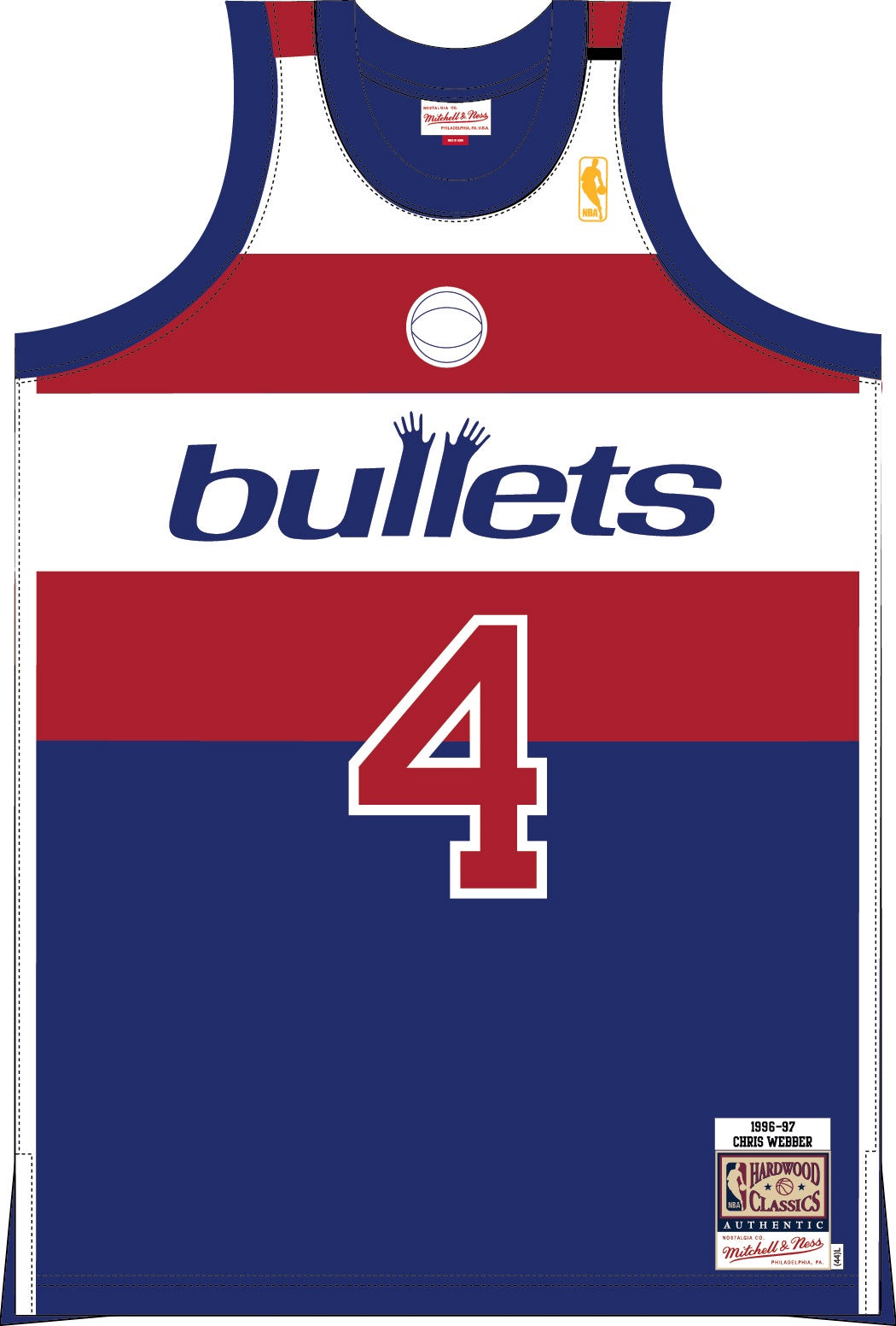 washington bullets chris webber jersey