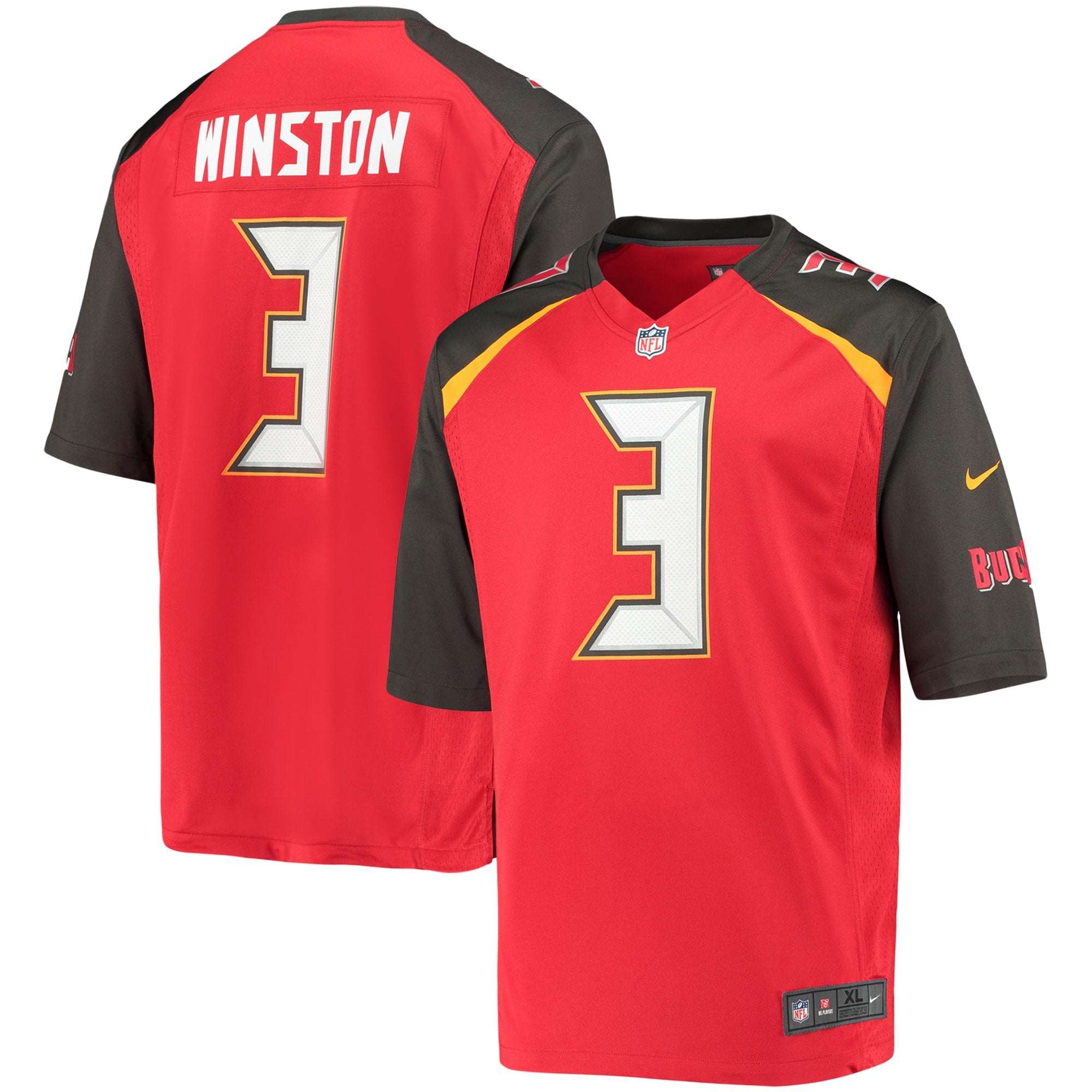 Men's Tampa Bay Buccaneers Jameis Winston Nike Red Game Jersey