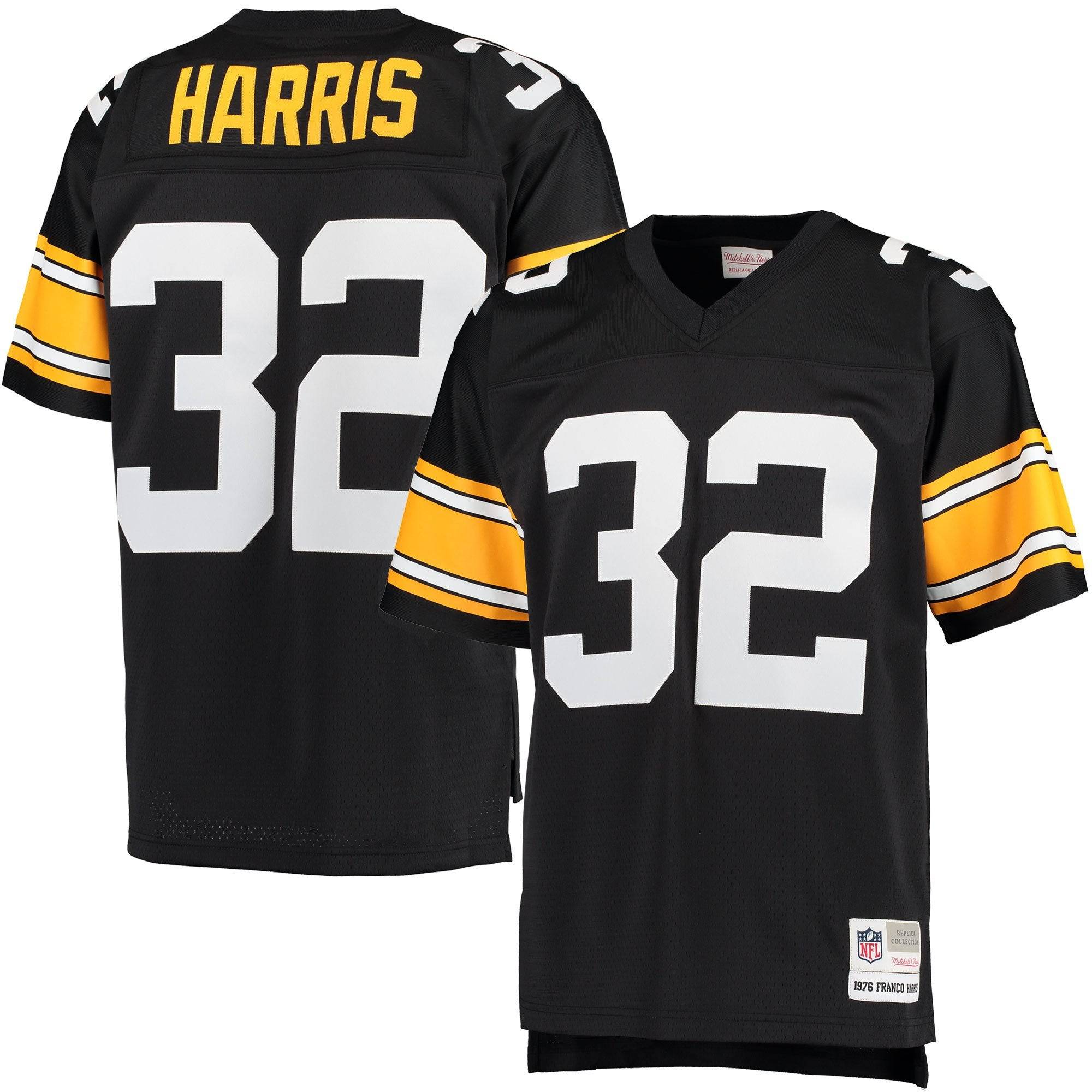 Men's Pittsburgh Steelers Franco Harris Mitchell & Ness Black Retired