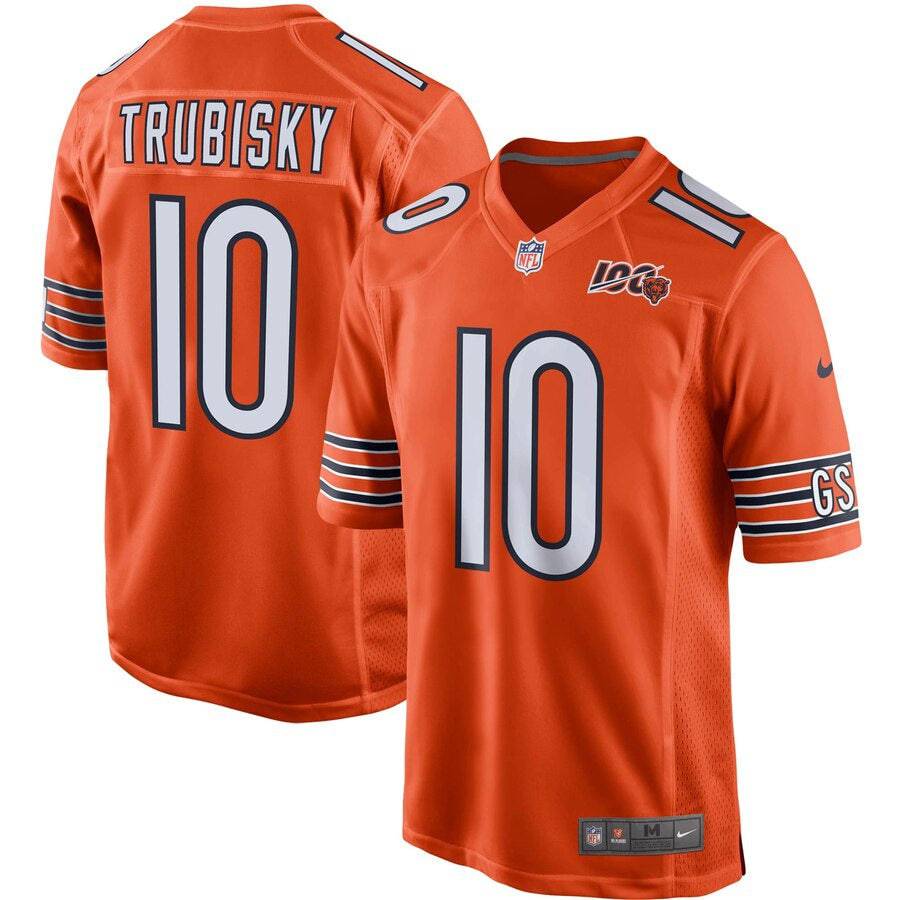 Men's Nike Mitchell Trubisky White Chicago Bears 2019 100th Season