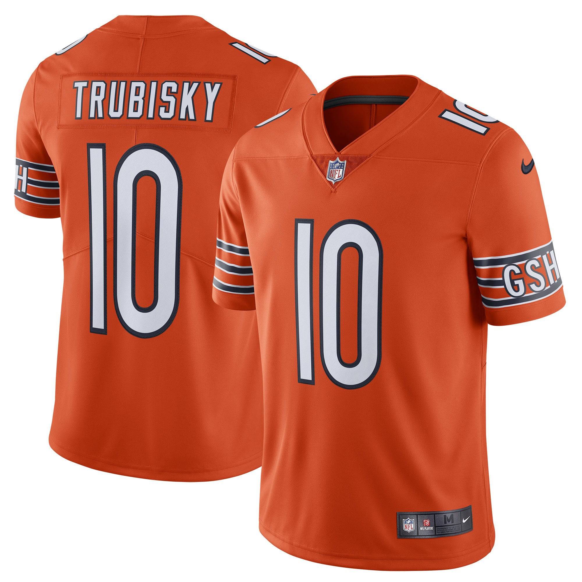 Men's Nike Mitchell Trubisky Navy Chicago Bears NFL 100th Season Limited  Jersey