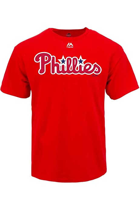  Majestic Philadelphia Phillies Red Wordmark T-Shirt