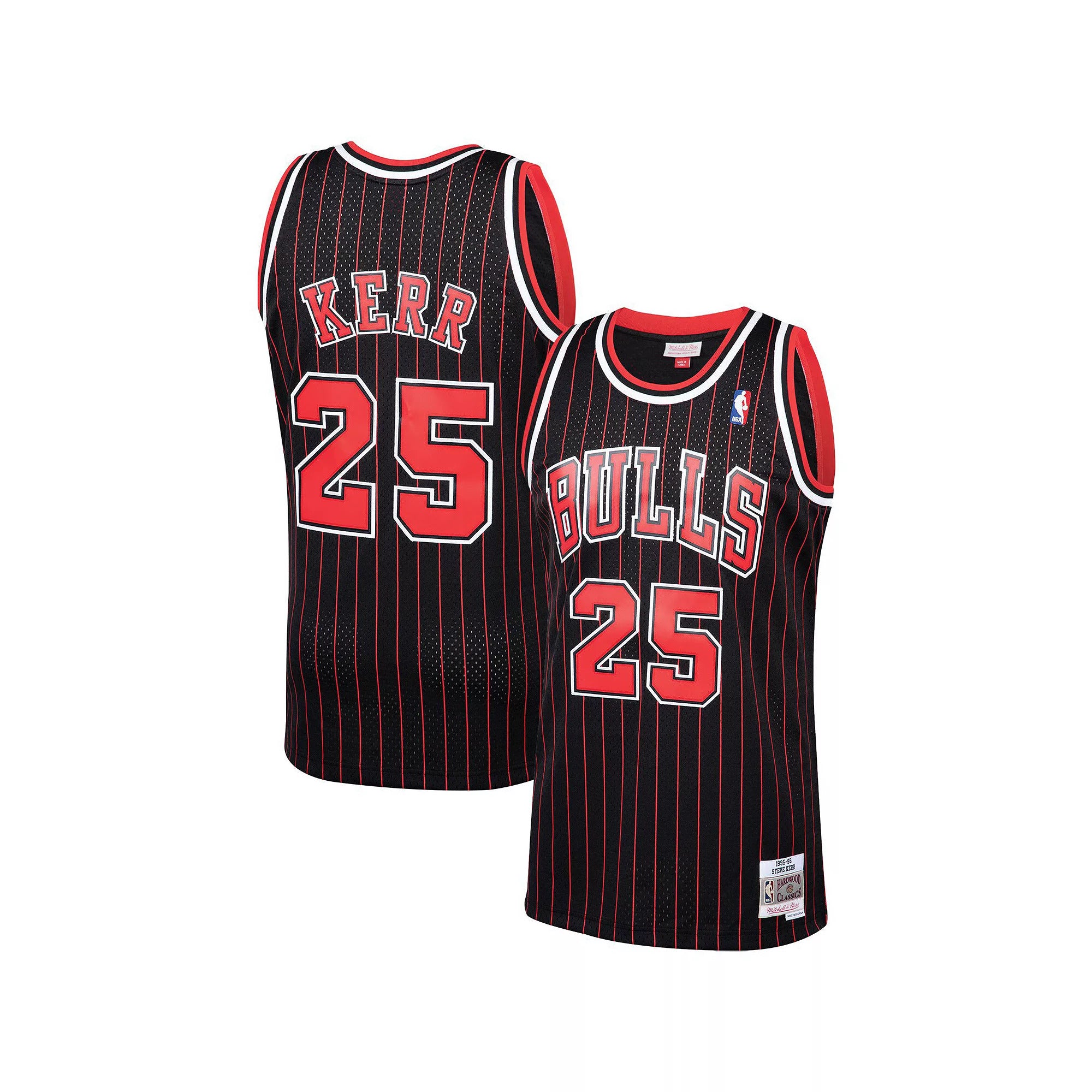 Men's Mitchell & Ness Steve Kerr Black Chicago Bulls 1995-96 Hardwood Classics Swingman Player Jersey