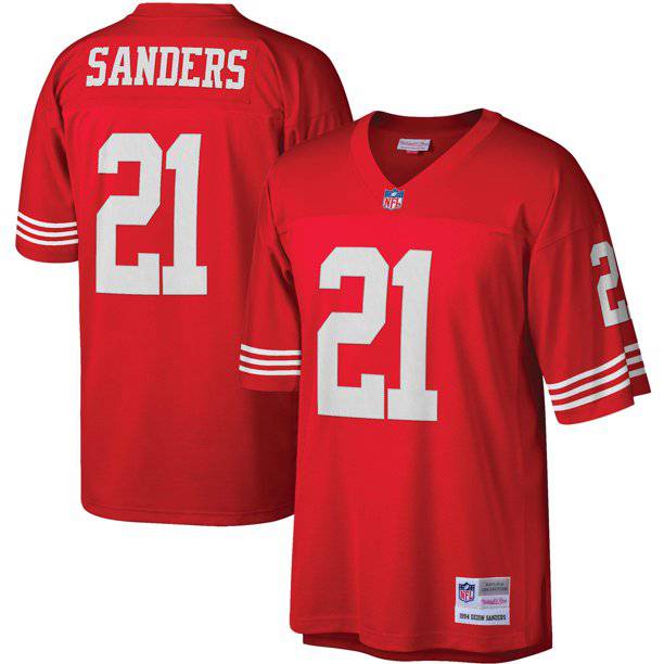 Deion Sanders San Francisco 49ers Mitchell & Ness 1994 Authentic Throwback  Retired Player Jersey - Scarlet