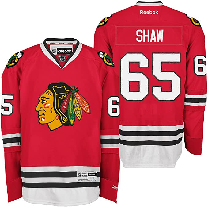 Chicago Blackhawks Andrew Shaw #65 Red Youth's Premier Stitched Jersey