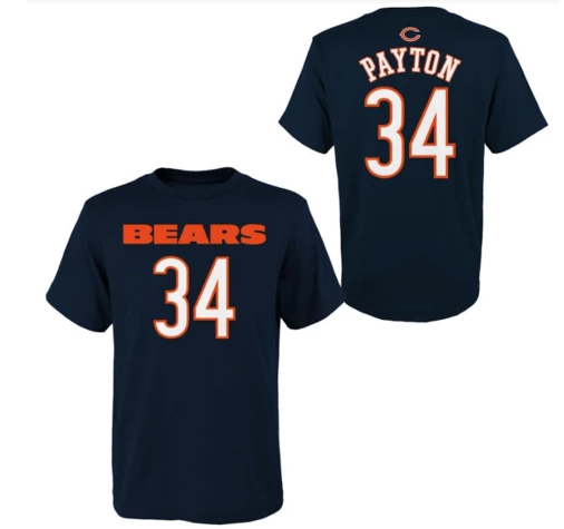 Outerstuff Youth Walter Payton Chicago Bears Mainliner Player Name and Number Shirt L (14/16)