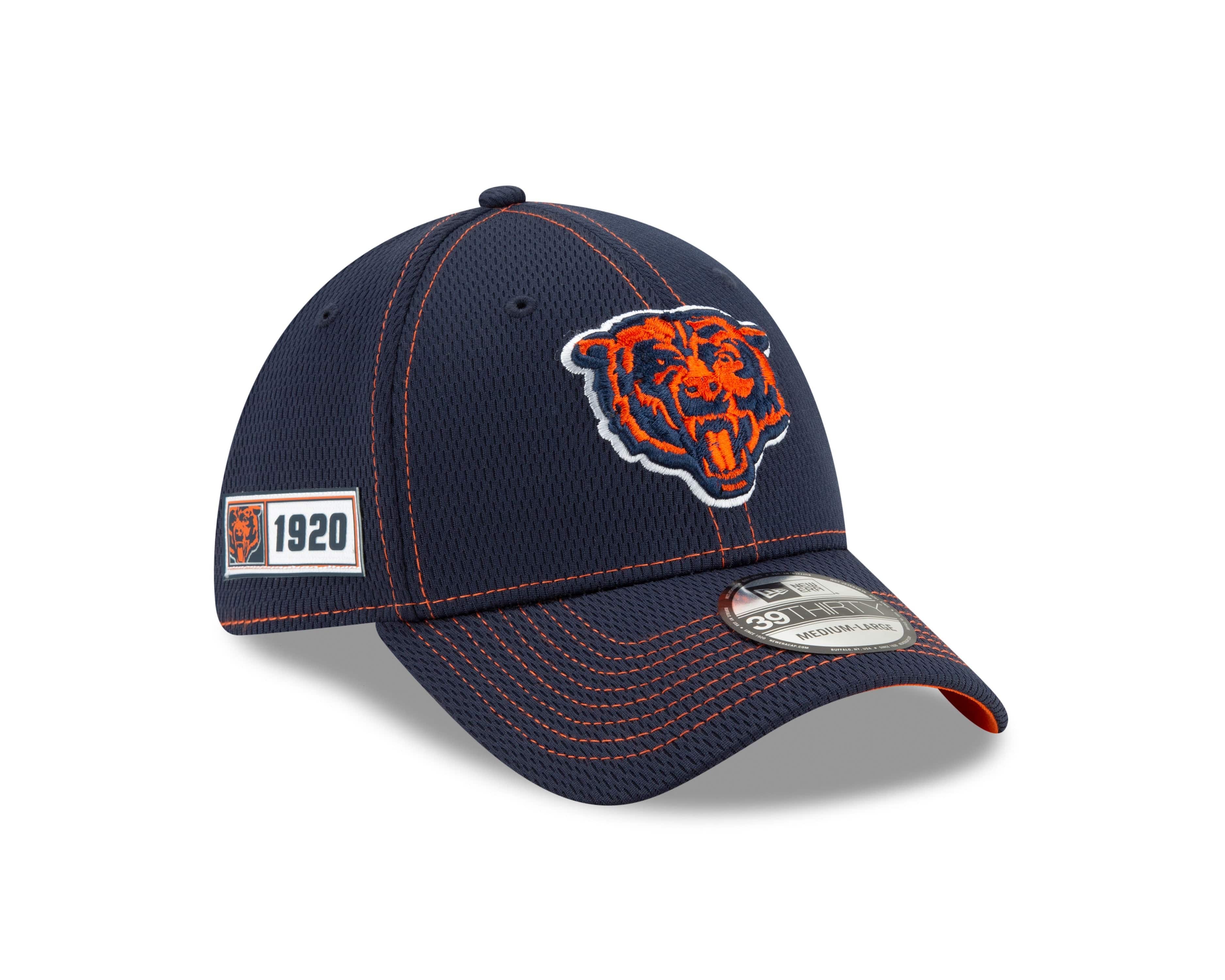 Chicago Bears Sideline On Field Flex Fit Hat 1920 Bear Head Logo