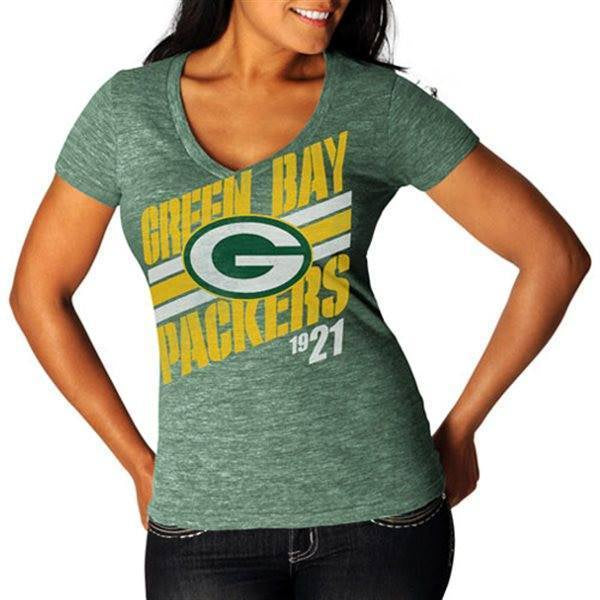 Green Bay Packers '47 Women's Phoenix V-Neck T-Shirt - Green