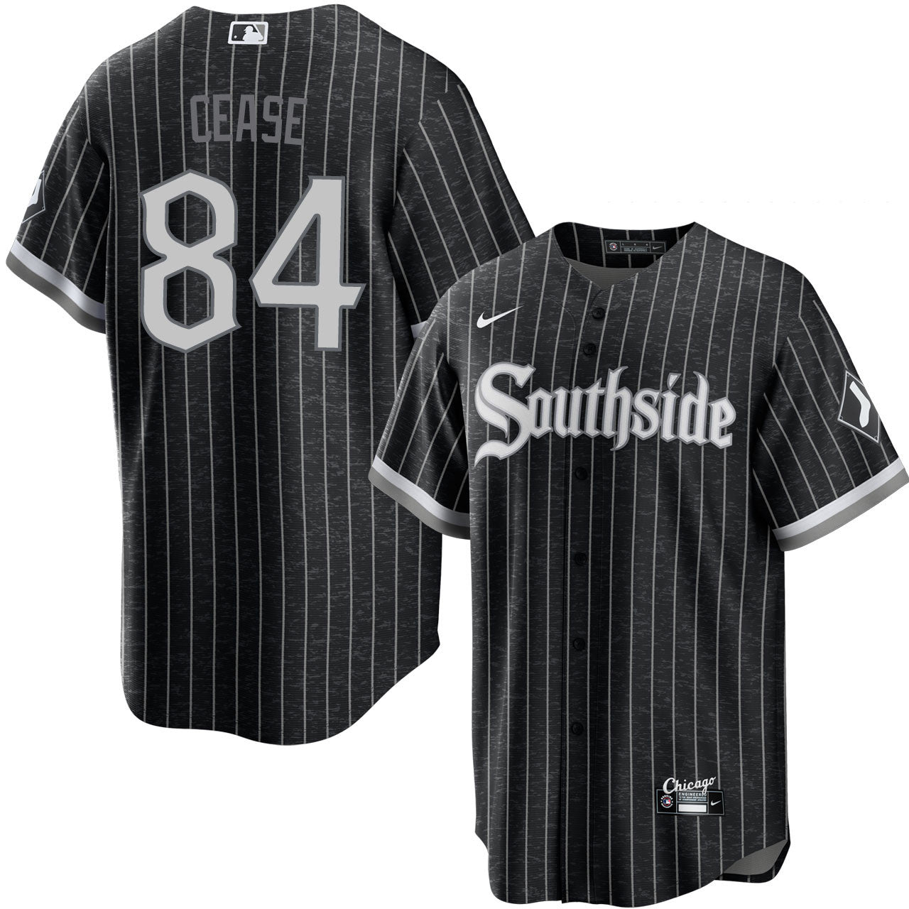 Men's Dylan Cease Chicago White Sox Nike Black City Connect Premium Stitch Replica Jersey M / Black