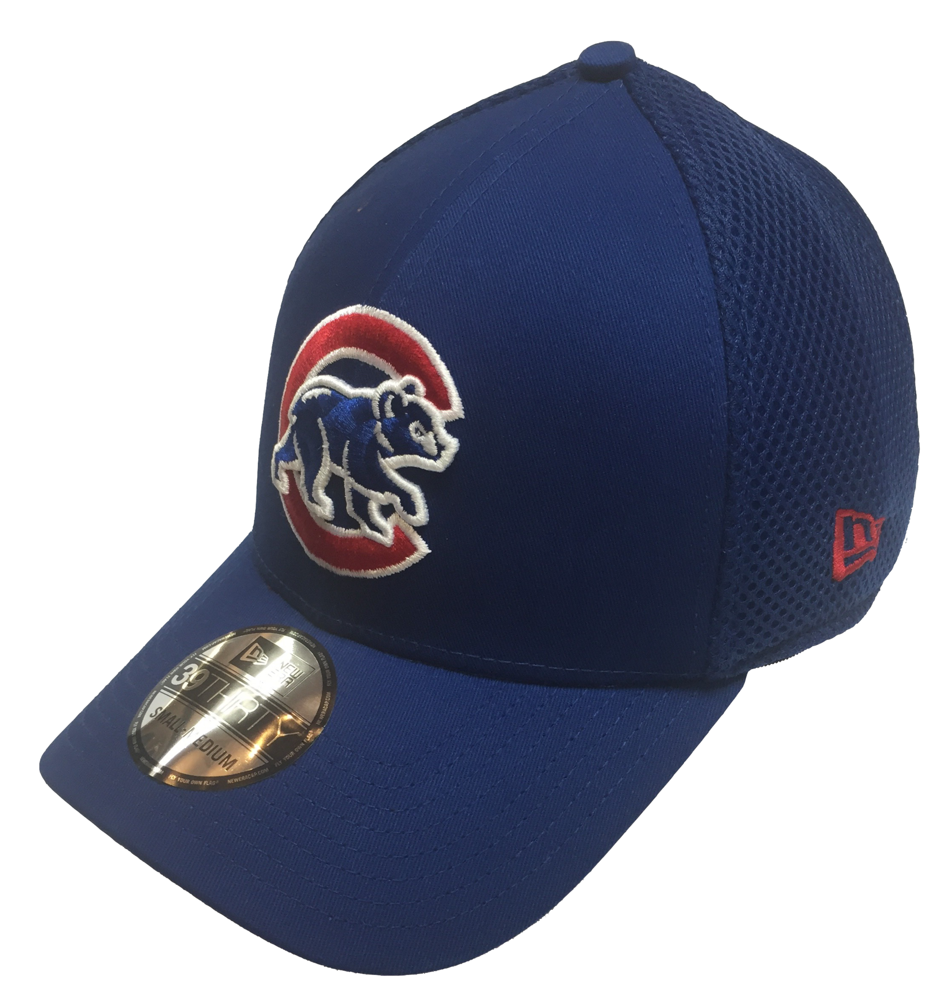 Chicago Cubs New Era Black-on-Black Neo Mesh 39THIRTY Flex Hat